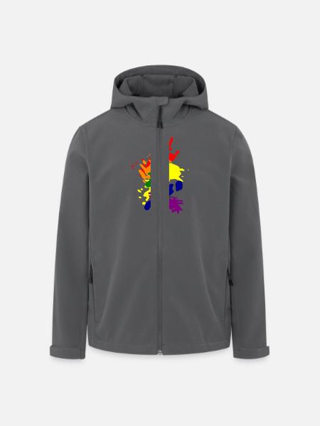 regenbogen - Recycelte Männer Softshell-Jacke von Stanley/Stella - Anthrazit