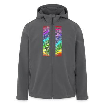 Zebra Muster Neon Regenbogen LSD Trip verballert - Recycelte Männer Softshell-Jacke von Stanley/Stella - Anthrazit - Vorne - AI Model Male 185 light (185cm)