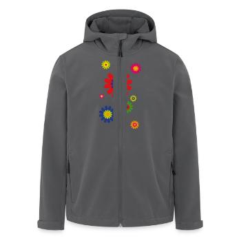 flower power 03 runder - Recycelte Männer Softshell-Jacke von Stanley/Stella - Anthrazit - Vorne - AI Model Male 185 light (185cm)