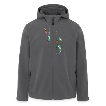 GECKO abstrakt bunt - Recycelte Männer Softshell-Jacke von Stanley/Stella - Anthrazit - Vorne - AI Model Male 185 light (185cm)