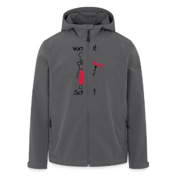 Vorsicht schaaf! - Recycelte Männer Softshell-Jacke von Stanley/Stella - Anthrazit - Vorne - AI Model Male 185 light (185cm)