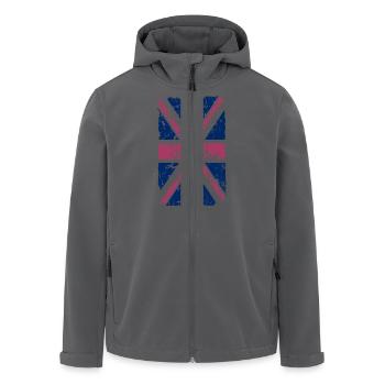 Union Jack - London - Vintage Look - Recycelte Männer Softshell-Jacke von Stanley/Stella - Anthrazit - Vorne - AI Model Male 185 light (185cm)
