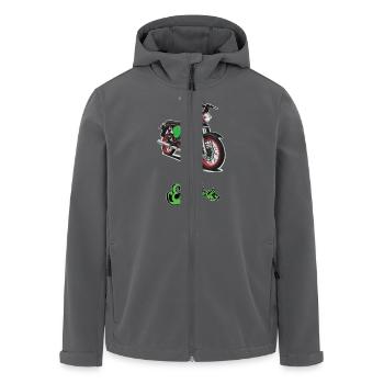 S51 (grün) // Illustration - Recycelte Männer Softshell-Jacke von Stanley/Stella - Anthrazit - Vorne - AI Model Male 185 light (185cm)
