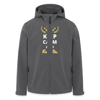 "Keep Calm and Rock On" - Rock Style - Recycelte Männer Softshell-Jacke von Stanley/Stella - Anthrazit - Vorne - AI Model Male 185 light (185cm)