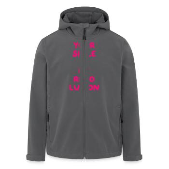 DEIN LÄCHELN IST MEINE REVOLUTION - Recycelte Männer Softshell-Jacke von Stanley/Stella - Anthrazit - Vorne - AI Model Male 185 light (185cm)