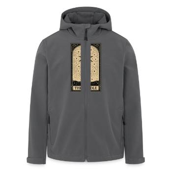 Das Nadel-Tarot – Heilige Nähkraft - Recycelte Männer Softshell-Jacke von Stanley/Stella - Anthrazit - Vorne - AI Model Male 185 light (185cm)