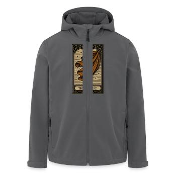 Tarot-Schneider des fließenden Stoffes - Recycelte Männer Softshell-Jacke von Stanley/Stella - Anthrazit - Vorne - AI Model Male 185 light (185cm)