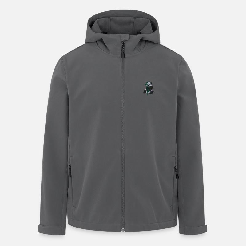 Pandabär - Recycelte Männer Softshell-Jacke von Stanley/Stella - Anthrazit