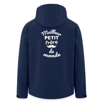 Brother Little World im verspielten Stil - Recycelte Männer Softshell-Jacke von Stanley/Stella - Navy - Hinten - AI Model Male 185 light (185cm)