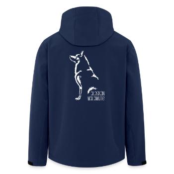 Alaskan Malamute Silhouette Dogs Dog Wilsigns - Men’s Recycled Softshell Jacket by Stanley/Stella - navy - Back - AI Model Male 185 light (185cm)