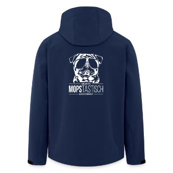 MOPSTASTISCH Mops Hundespruch Hunde Wilsigns - Recycelte Männer Softshell-Jacke von Stanley/Stella - Navy - Hinten - AI Model Male 185 light (185cm)