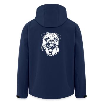 Pug Portrait Dog Dogs Wilsigns - Men’s Recycled Softshell Jacket by Stanley/Stella - navy - Back - AI Model Male 185 light (185cm)