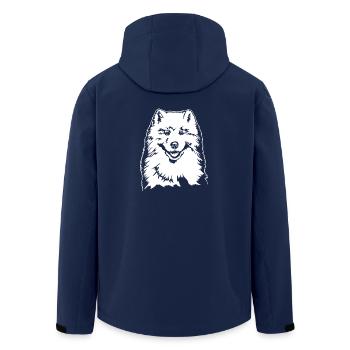 Samoyed Portrait Dog Dogs Wilsigns - Men’s Recycled Softshell Jacket by Stanley/Stella - navy - Back - AI Model Male 185 light (185cm)