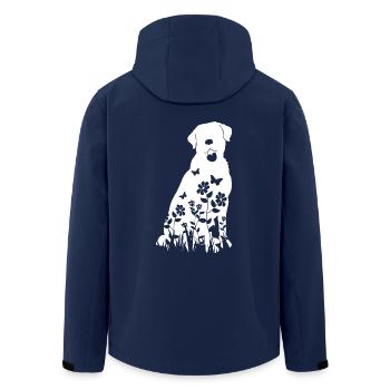 Labrador Blumenmuster Silhouette Hund Lover Geschenk - Recycelte Männer Softshell-Jacke von Stanley/Stella - Navy - Hinten - AI Model Male 185 light (185cm)