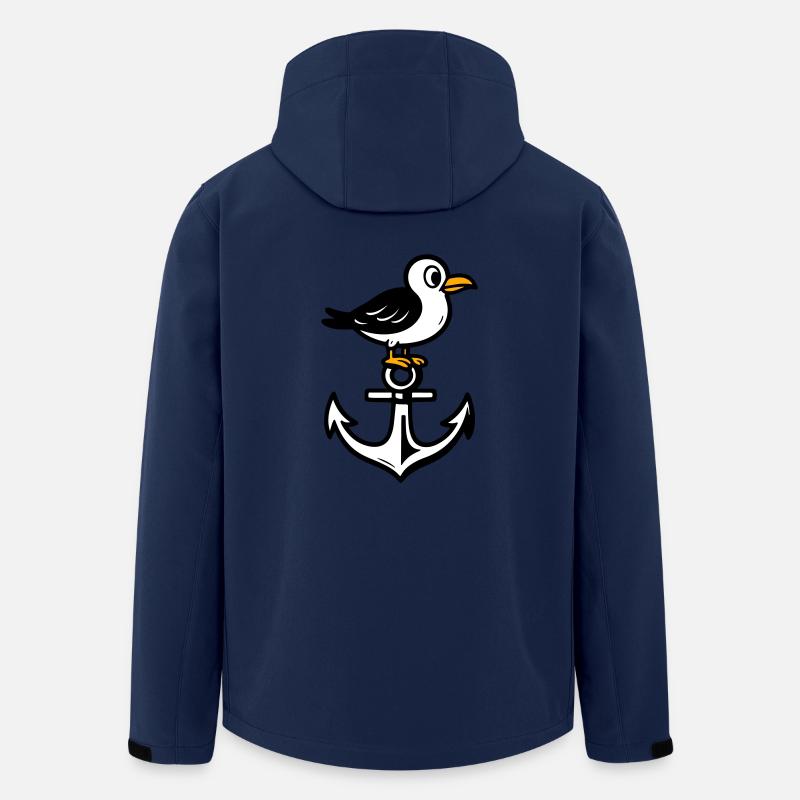 Seagull Anchor Comic - Men’s Recycled Softshell Jacket by Stanley/Stella - navy