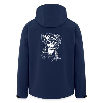 German Hunting Terrier Hunting Dogs Portrait Wilsigns - Men’s Recycled Softshell Jacket by Stanley/Stella - navy - Back - AI Model Male 185 light (185cm)
