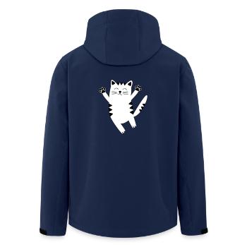 Katze - Recycelte Männer Softshell-Jacke von Stanley/Stella - Navy - Hinten - AI Model Male 185 light (185cm)