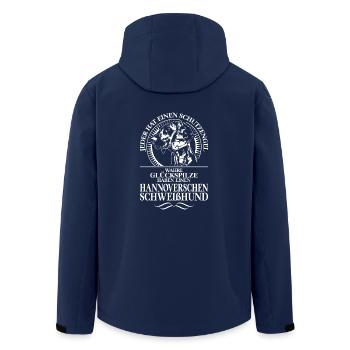 HANNOVERSCHER SCHWEISSHUND Schutzengel Wilsigns - Recycelte Männer Softshell-Jacke von Stanley/Stella - Navy - Hinten - AI Model Male 185 light (185cm)