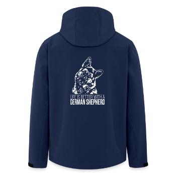 GERMAN SHEPHERD life is better Spruch Wilsigns - Recycelte Männer Softshell-Jacke von Stanley/Stella - Navy - Hinten - AI Model Male 185 light (185cm)