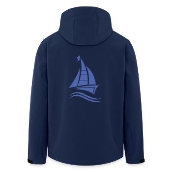 Sailing Sailboat Sailing License - Men’s Recycled Softshell Jacket by Stanley/Stella - navy - Back - AI Model Male 185 light (185cm)