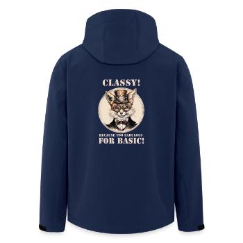 Steampunk Fuchs - Recycelte Männer Softshell-Jacke von Stanley/Stella - Navy - Hinten - AI Model Male 185 light (185cm)