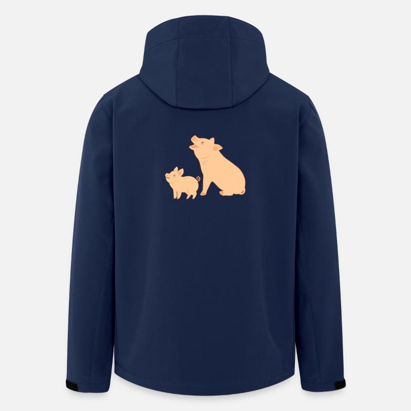 Mutterschwein mit Ferkel - Recycelte Männer Softshell-Jacke von Stanley/Stella - Navy
