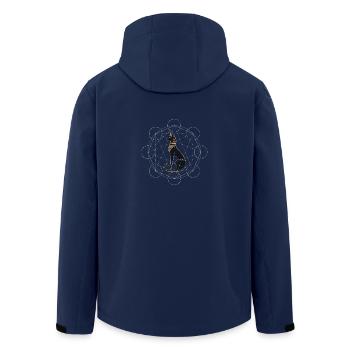 Egyptian Cat Sacred Geometry - Men’s Recycled Softshell Jacket by Stanley/Stella - navy - Back - AI Model Male 185 light (185cm)