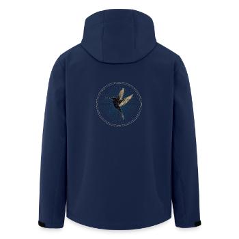 Kolibri mit Sternen - Recycelte Männer Softshell-Jacke von Stanley/Stella - Navy - Hinten - AI Model Male 185 light (185cm)