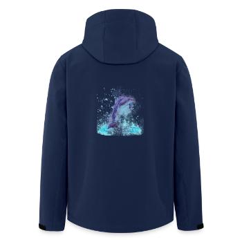Dolphin - Men’s Recycled Softshell Jacket by Stanley/Stella - navy - Back - AI Model Male 185 light (185cm)