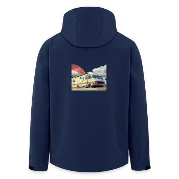 Caravane Heisenberg - Veste softshell homme en polyester recyclé Stanley/Stella - marine - Dos - AI Model Male 185 light (185cm)