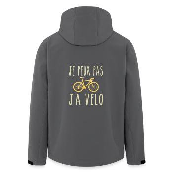 Je Peux Pas J'ai Vélo - Veste softshell homme en polyester recyclé Stanley/Stella - charbon - Dos - AI Model Male 185 light (185cm)