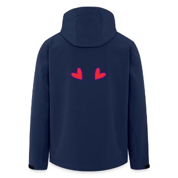 HEART. MOTHER'S DAY. HEART. HAPPY BIRTHDAY. MOM - Men’s Recycled Softshell Jacket by Stanley/Stella - navy - Back - AI Model Male 185 light (185cm)