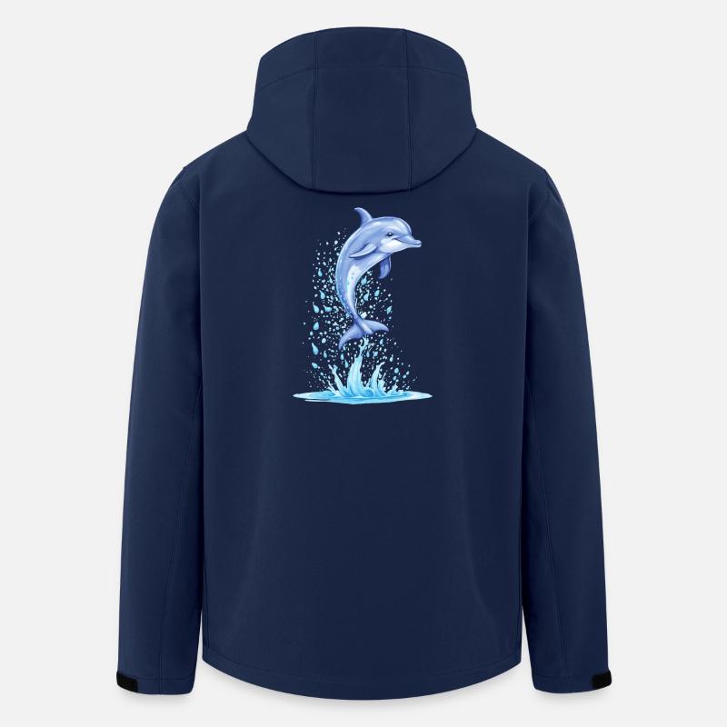 Aquarellsprung – Die Eleganz des Delfins - Recycelte Männer Softshell-Jacke von Stanley/Stella - Navy