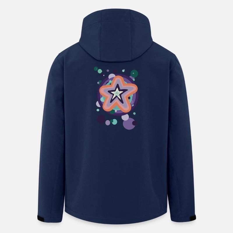 Abstraktes Sternenmuster in Pastellfarben - Recycelte Männer Softshell-Jacke von Stanley/Stella - Navy