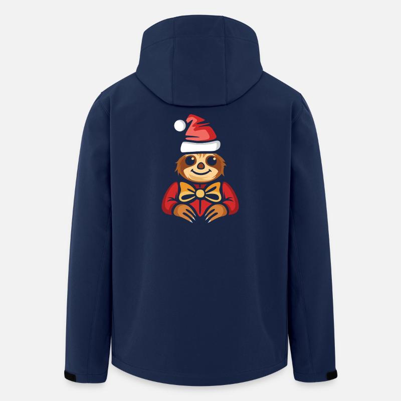Weihnachtsfaultier mit Mütze und Schleife - Recycelte Männer Softshell-Jacke von Stanley/Stella - Navy