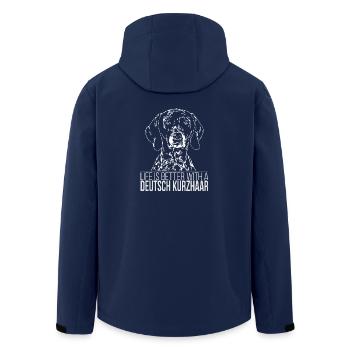 DEUTSCH KURZHAAR Life is better Wilsigns Geschenk - Recycelte Männer Softshell-Jacke von Stanley/Stella - Navy - Hinten - AI Model Male 185 light (185cm)