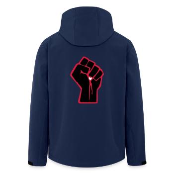 Fist with heart - Men’s Recycled Softshell Jacket by Stanley/Stella - navy - Back - AI Model Male 185 light (185cm)