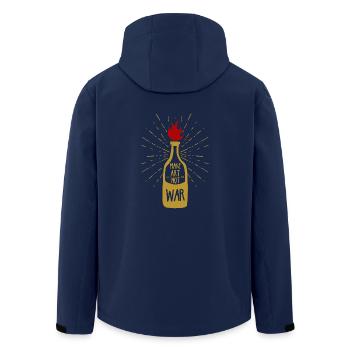 Make art not war - Men’s Recycled Softshell Jacket by Stanley/Stella - navy - Back - AI Model Male 185 light (185cm)
