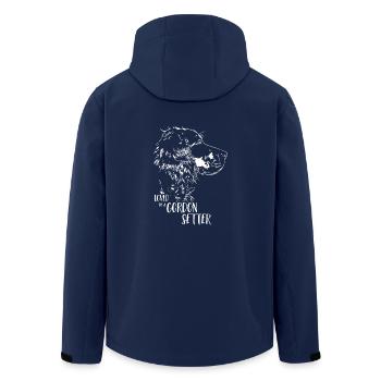 Loved by a Gordon Setter Dog Saying Hunting Dogs - Men’s Recycled Softshell Jacket by Stanley/Stella - navy - Back - AI Model Male 185 light (185cm)