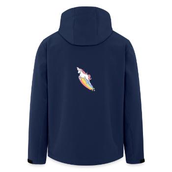 funny two-headed unicorn - Men’s Recycled Softshell Jacket by Stanley/Stella - navy - Back - AI Model Male 185 light (185cm)