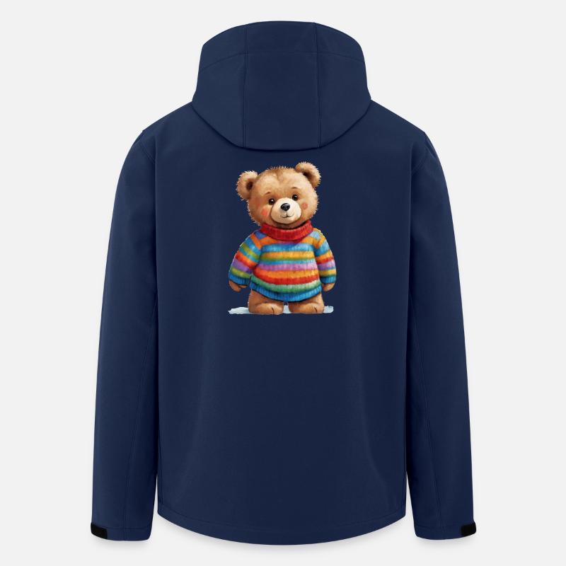 Teddy im gestreiften Pullover Aquarellzauber - Recycelte Männer Softshell-Jacke von Stanley/Stella - Navy