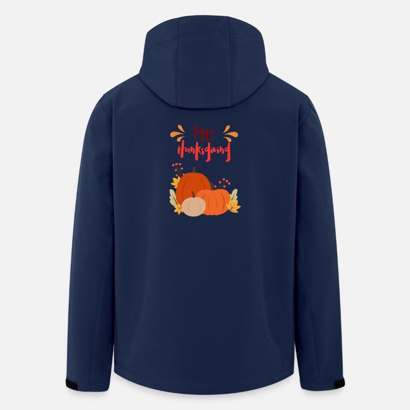 Scène de citrouilles d’automne de Thanksgiving - Veste softshell homme en polyester recyclé Stanley/Stella - marine