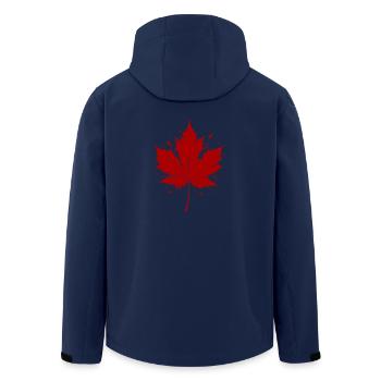Rotes Ahornblatt fragmentiert - Recycelte Männer Softshell-Jacke von Stanley/Stella - Navy - Hinten - AI Model Male 185 light (185cm)