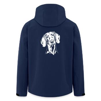Weimaraner Portrait Dog Dogs Wilsigns - Men’s Recycled Softshell Jacket by Stanley/Stella - navy - Back - AI Model Male 185 light (185cm)