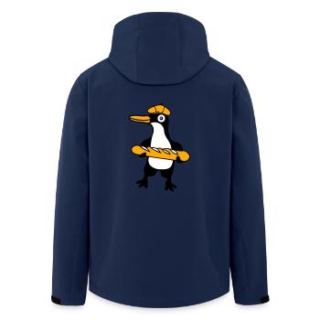 Pinguin Französisch Baguette Paris Frankreich Süß - Recycelte Männer Softshell-Jacke von Stanley/Stella - Navy - Hinten - AI Model Male 185 light (185cm)