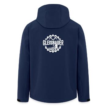 Gleisbauer Baustelle Eisenbahn - Recycelte Männer Softshell-Jacke von Stanley/Stella - Navy - Hinten - AI Model Male 185 light (185cm)