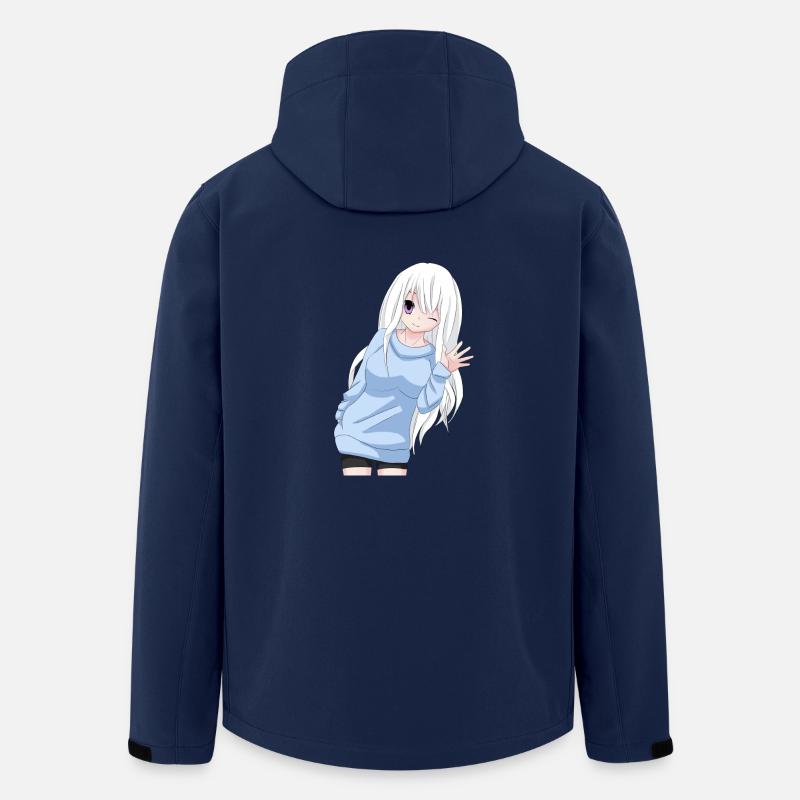 Anime-Mädchen winken - Recycelte Männer Softshell-Jacke von Stanley/Stella - Navy