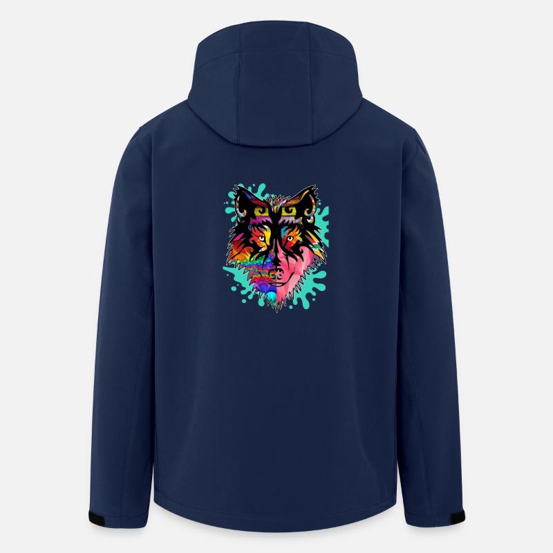 Wolf, bunt, - Recycelte Männer Softshell-Jacke von Stanley/Stella - Navy