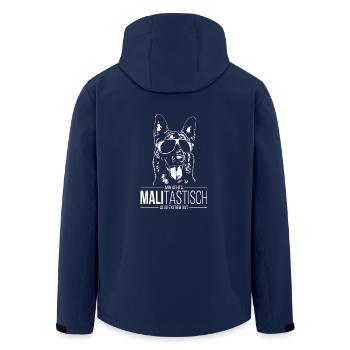 MALITASTISCH Malinois Hundespruch Hunde Wilsigns - Recycelte Männer Softshell-Jacke von Stanley/Stella - Navy - Hinten - AI Model Male 185 light (185cm)
