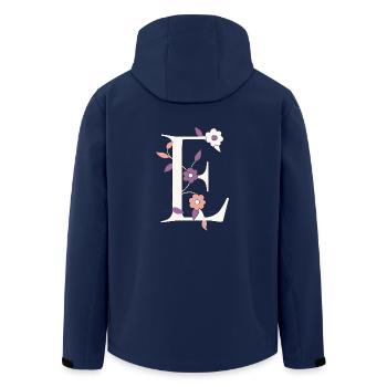 Lettre E Monogramme Rétro - Veste softshell homme en polyester recyclé Stanley/Stella - marine - Dos - AI Model Male 185 light (185cm)